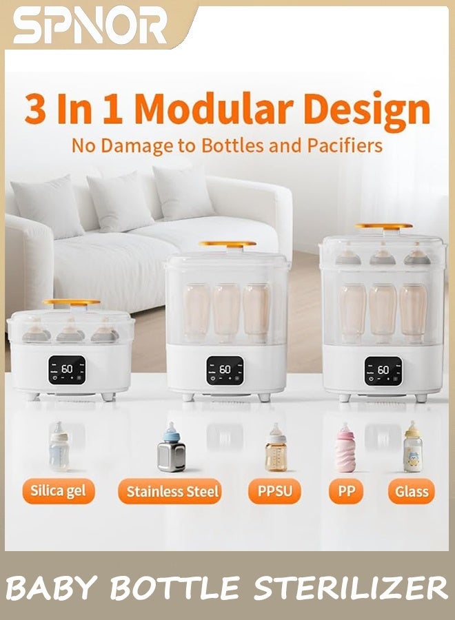 Spnor Bottle Sterilizer and Dryer, Electric Steam Baby Bottle Sterilizer, 4 IN 1 Bottle Sanitizer for Baby Bottles, Pacifiers, Pump Parts, Large Capacity 6 Bottles - Image 2